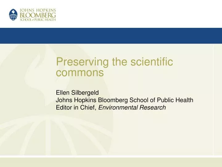 preserving the scientific commons