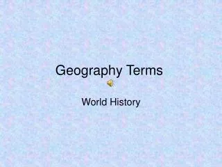 Geography Terms