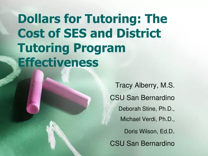 dollars for tutoring the cost of ses and district tutoring program effectiveness