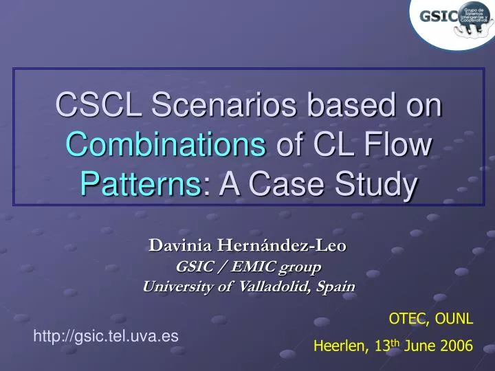 cscl scenarios based on combinations of cl flow patterns a case study
