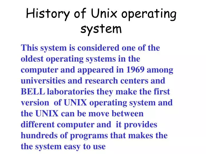 history of unix operating system