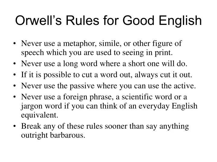 orwell s rules for good english