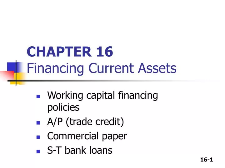 chapter 16 financing current assets