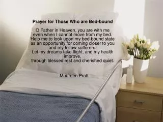 Prayer for those who are bedbound