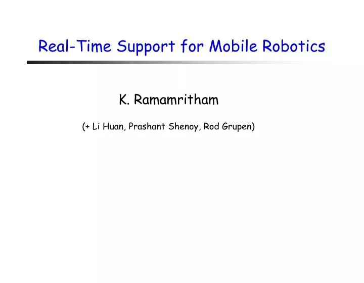 real time support for mobile robotics