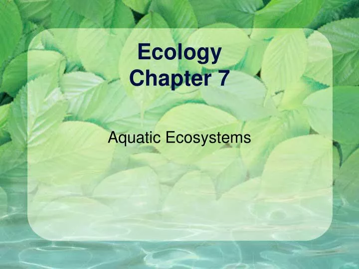 ecology chapter 7