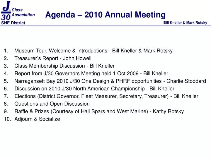 agenda 2010 annual meeting