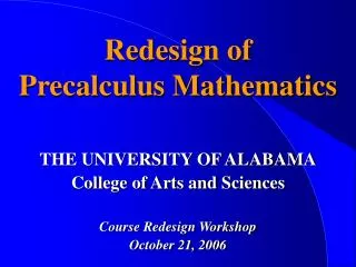 Redesign of Precalculus Mathematics