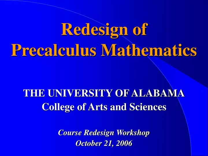 redesign of precalculus mathematics