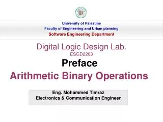 Eng. Mohammed Timraz Electronics &amp; Communication Engineer