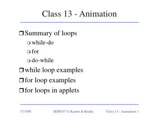 Class 13 - Animation