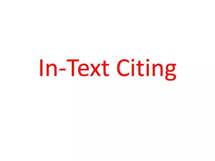 in text citing