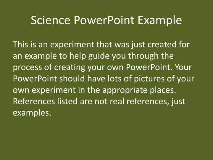 science powerpoint example