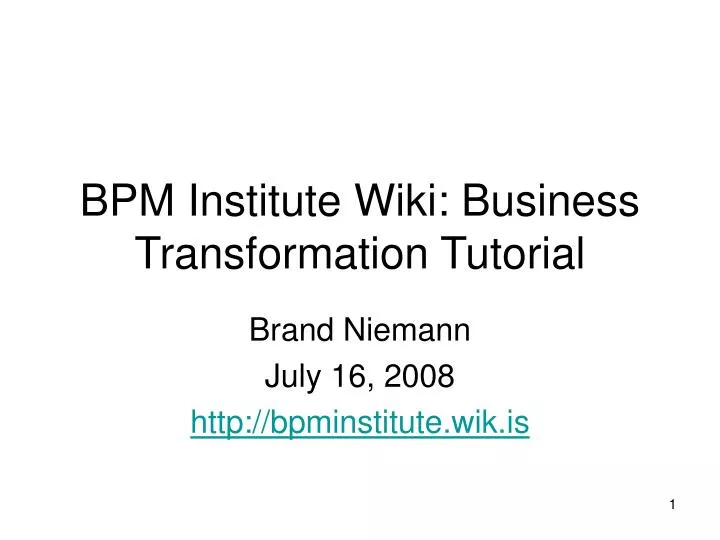 bpm institute wiki business transformation tutorial