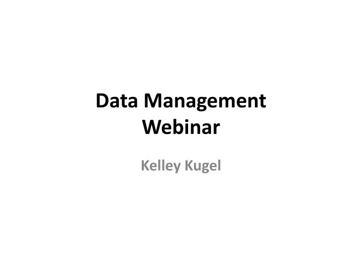 data management webinar