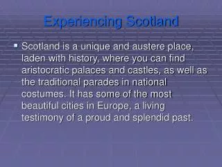 Experiencing Scotland
