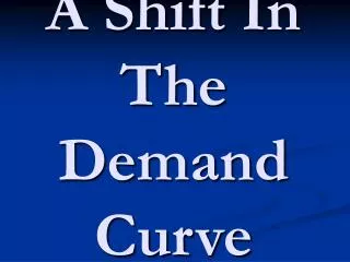 a shift in the demand curve