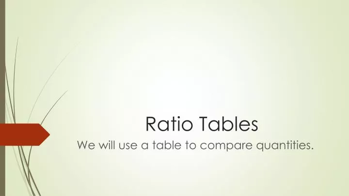 ratio tables