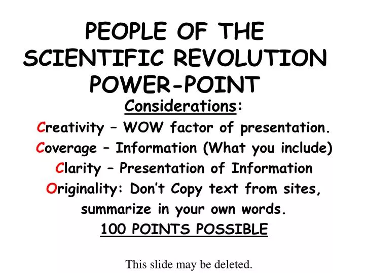 people of the scientific revolution power point