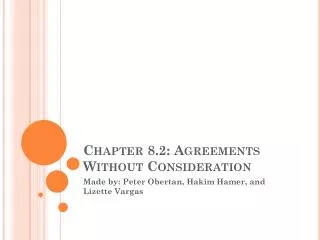 Chapter 8.2: Agreements Without Consideration