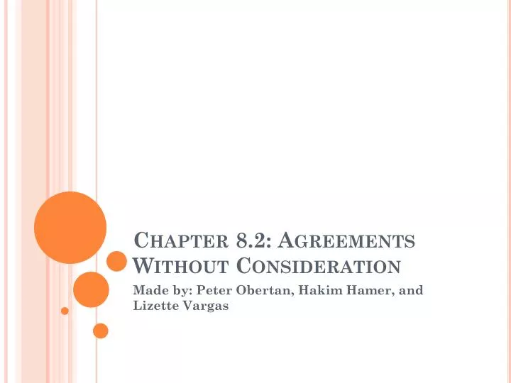 chapter 8 2 agreements without consideration