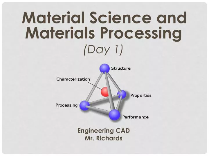 material science and materials processing day 1 engineering cad mr richards