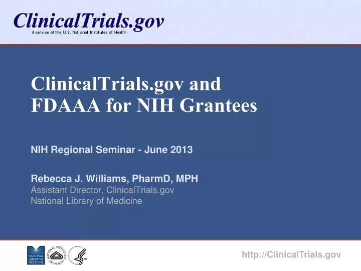 clinicaltrials gov and fdaaa for nih grantees