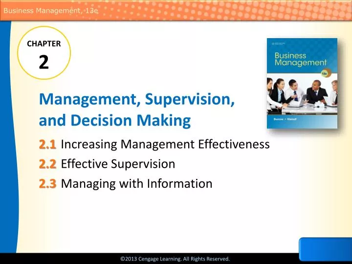 management supervision and decision making