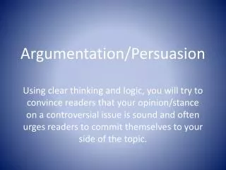 Argumentation/Persuasion