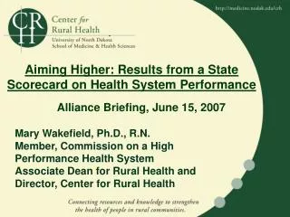 Aiming Higher: Results from a State Scorecard on Health System Performance