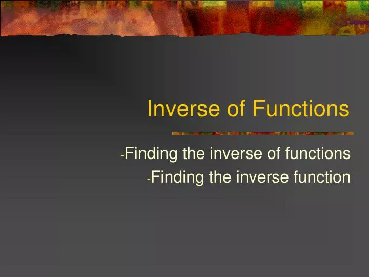 inverse of functions