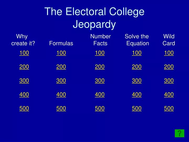 the electoral college jeopardy