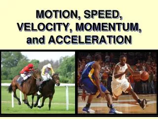 MOTION, SPEED, VELOCITY, MOMENTUM, and ACCELERATION