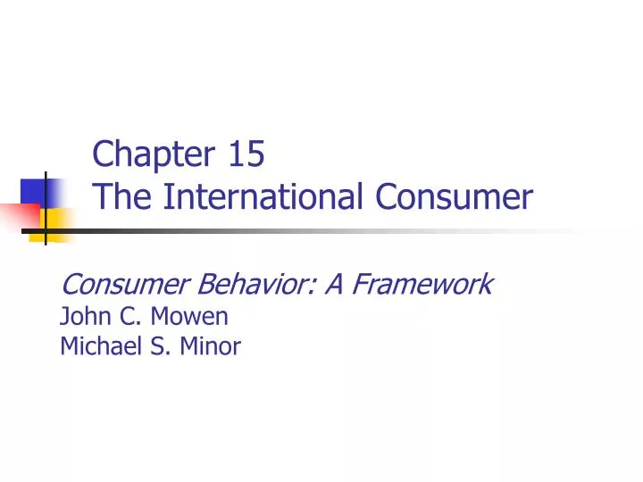 chapter 15 the international consumer