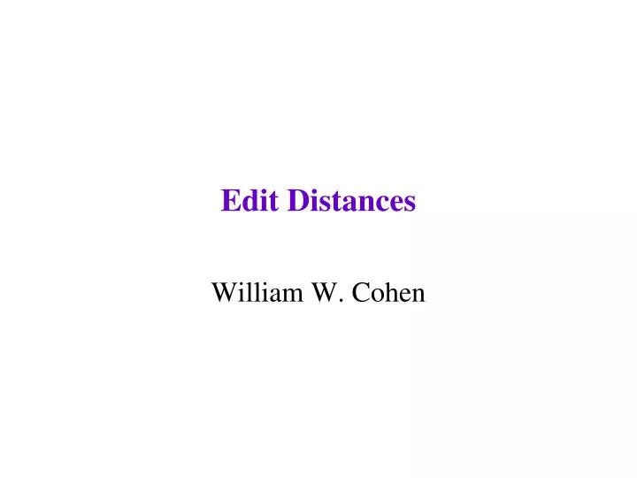 edit distances