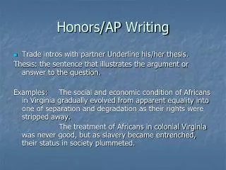 Honors/AP Writing