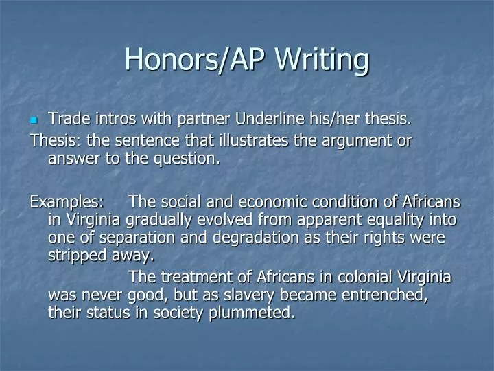 honors ap writing