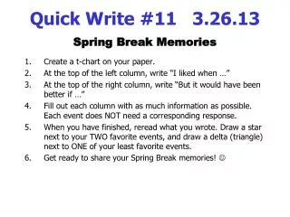 Quick Write #11 3.26.13