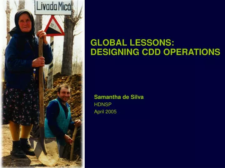 global lessons designing cdd operations
