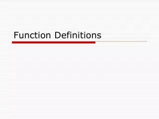 Function Definitions