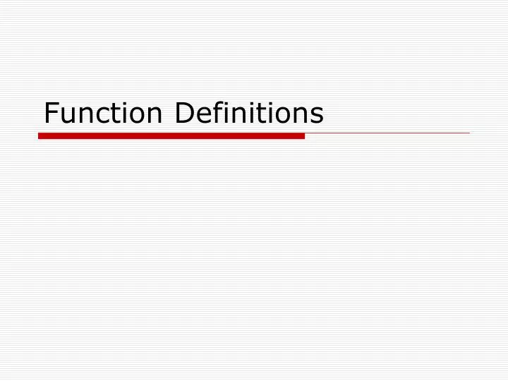 function definitions