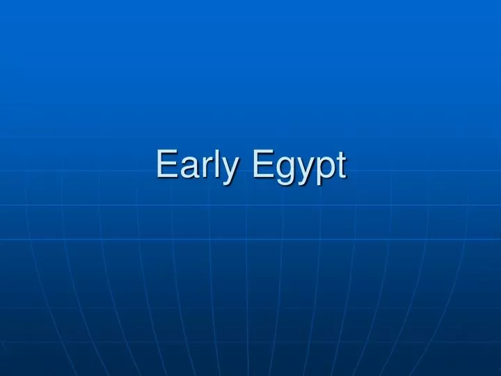 early egypt
