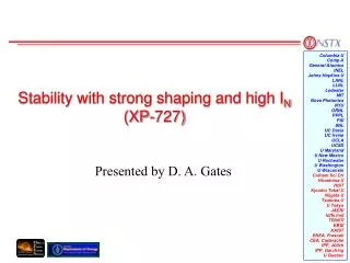 Stability with strong shaping and high I N (XP-727)