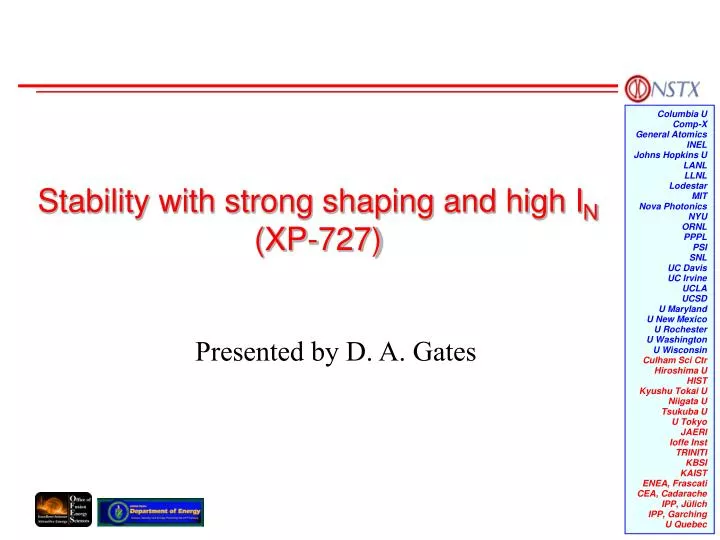 stability with strong shaping and high i n xp 727