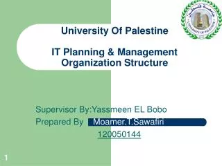 University Of Palestine IT Planning &amp; Management Organization Structure