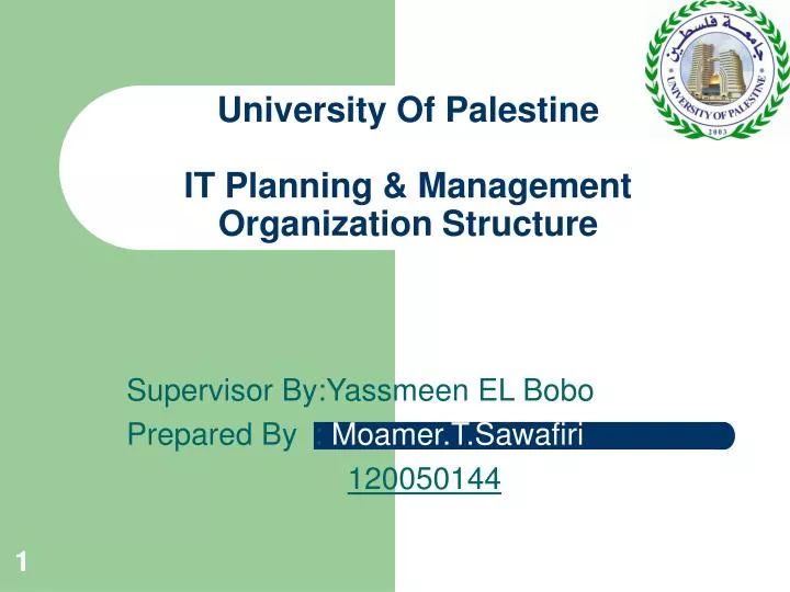 university of palestine it planning management organization structure