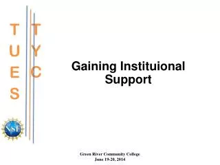 Gaining Instituional Support