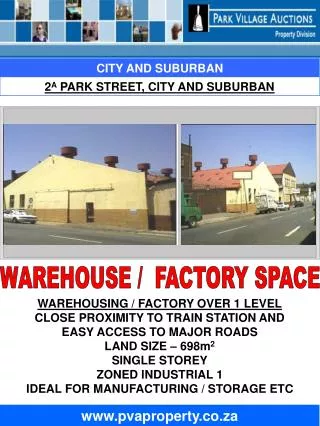 WAREHOUSING / FACTORY OVER 1 LEVEL CLOSE PROXIMITY TO TRAIN STATION AND EASY ACCESS TO MAJOR ROADS