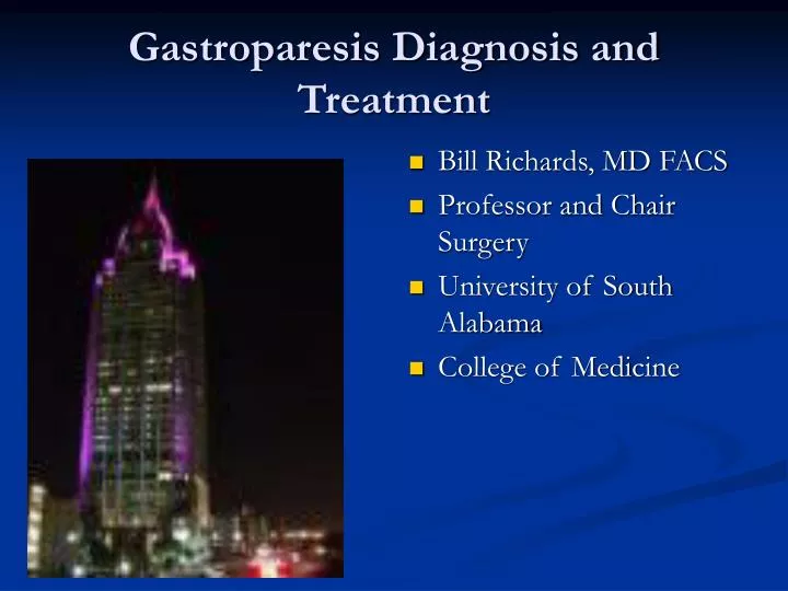 gastroparesis diagnosis and treatment