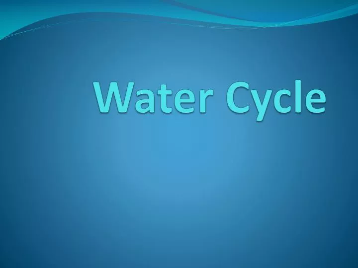 water cycle